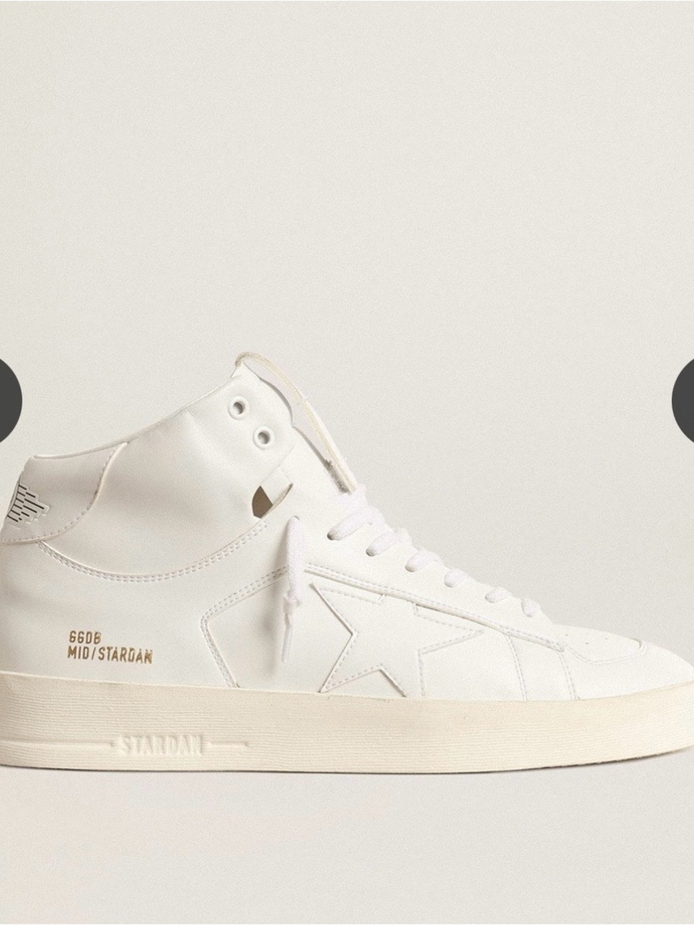 Golden Goose Mid stardan White Leather High-Top Sneakers